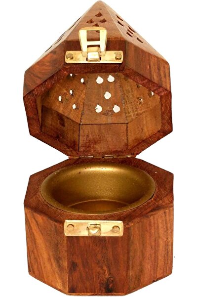 Generic Saqoware Wooden Incense-Bakhoor Burner Hexa Round-Pyramid Shape