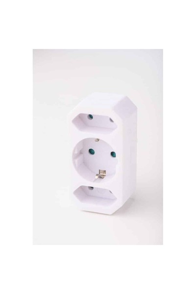 Strohm Triple Adapter 1xSchuko + 2xEuro, 16A, 250V, White SM-A-GA01012W