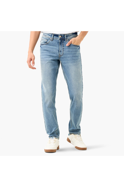 Lee Cooper Slim Fit Jeans with Button Closure and Pockets