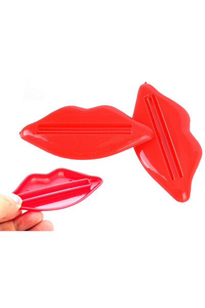 zola Toothpaste squeezer set, Zola®, 2 pieces, economical, lip-shaped, red
