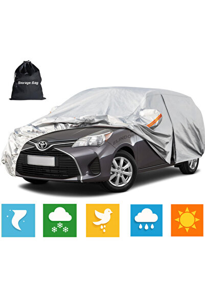 Elindor ® Husă auto gri cu 6 straturi, pentru toate anotimpurile, husă de pro...