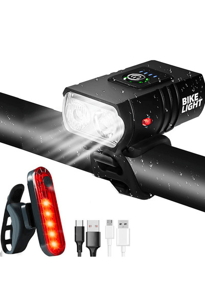 Elindor Set faruri față și spate, 6+4 moduri, reîncărcabilă prin USB, baterie...