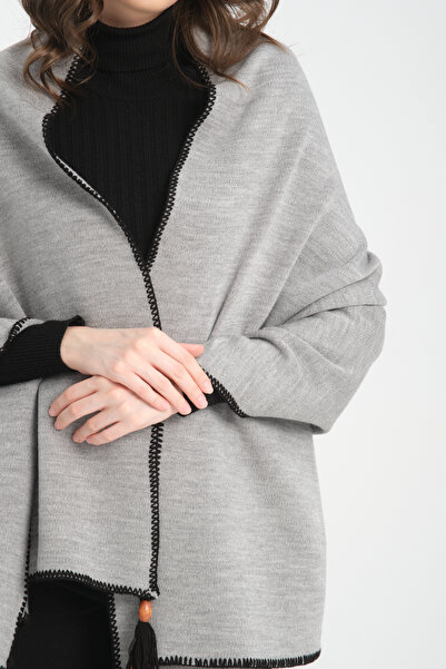 VEGA MODA Елегантний плечовий шарф з рівним швом і бахромою, елегантна і зручна модель палантину, жіночий плечовий шарф