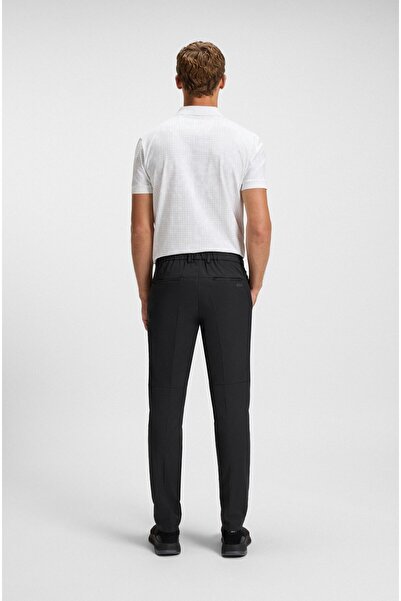BOSS Erkek Normal Kalıp Dokuma Kumaş Düz Paça Siyah Pantolon 50541368-001