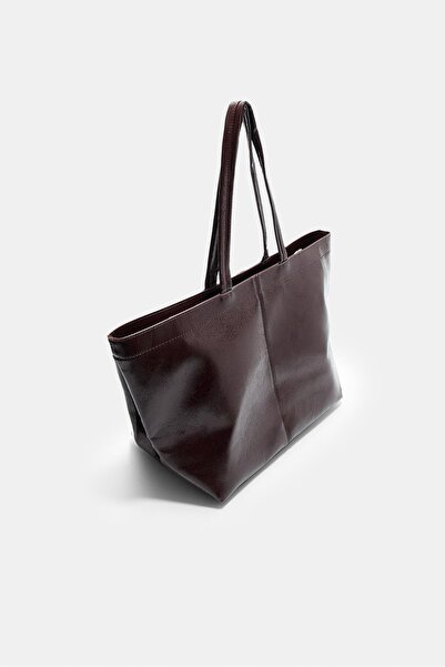 Stradivarius Faux leather shopper bag