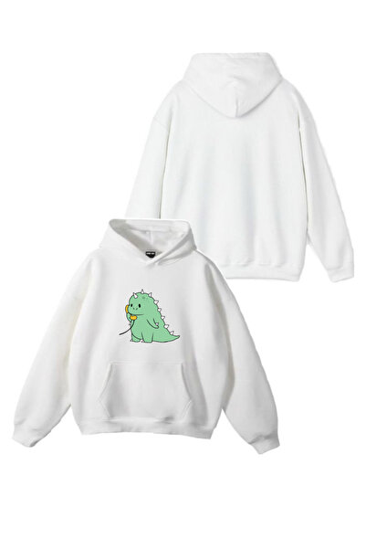 Sebesta Fashion سترة بقلنسوة من القطن بطبعة ديناصور صغيرة من SEBESTA FASHION