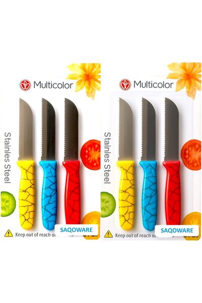 SAQOWARE [ Pack of 6 Pcs ] Stainless Steel Kitchen Knife Set