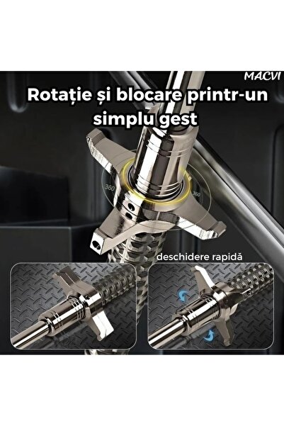 MACVI Macvi® telescopic stainless steel bat with non-slip handle and compact extendable mechanism