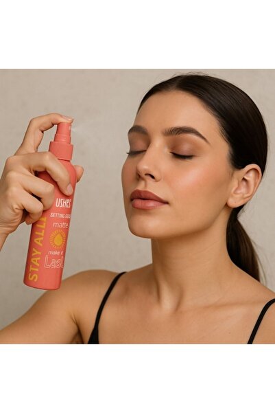 Ushas Matte Pink Makeup Fixing Spray 117ml