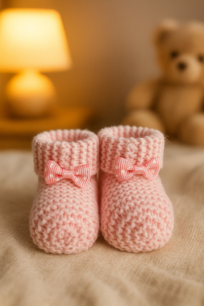 mini mia Soft Knitted Baby Booties - Warm and Cute