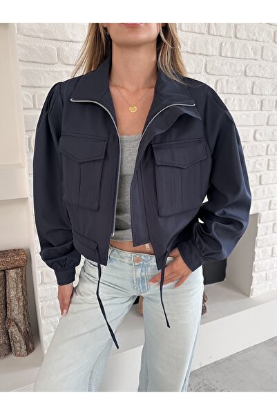 Ekim Store سترة ربيعية قصيرة من Bondit مع جيوب وطية أمامية