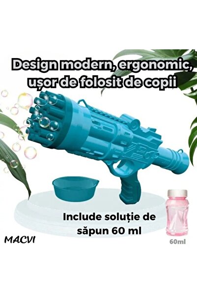 MACVI ® Suflator de bule cu 24 de găuri, ABS durabil, tambur rotativ, efect turbo, albastru deschis