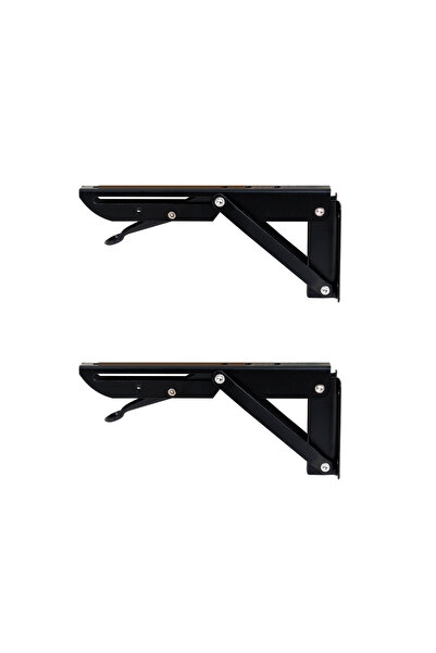 Z-Tools Set 2 suporturi pliabile pentru rafturi, lungime 200 mm, negru, ZTS8131B