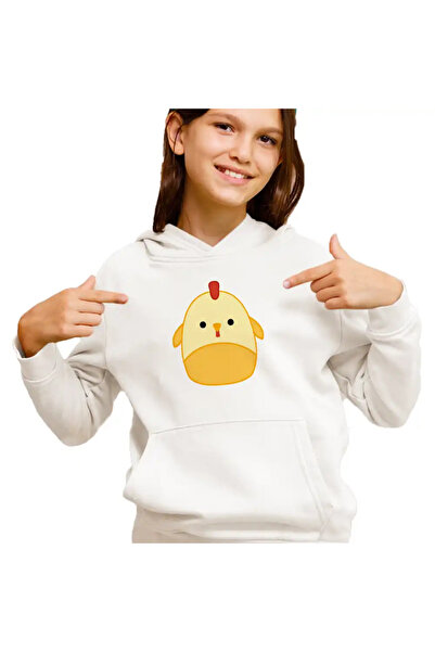 OEM Παιδικό Φούτερ με Κουκούλα Squishmallows για Κορίτσια με Κοτόπουλο Φάρμα