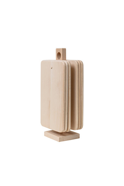 Z-Tools Set 6 tocătoare dreptunghiulare din lemn de fag cu suport vertical EX...