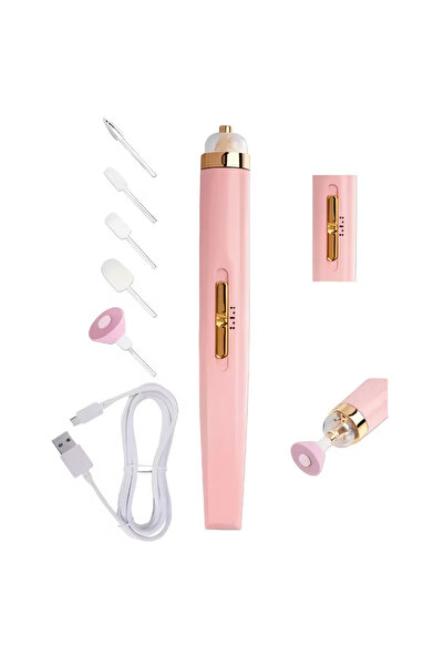 MACVI Macvi® USB Rechargeable Pen-type Electric Nail File with 5 Heads for Professional Manicure