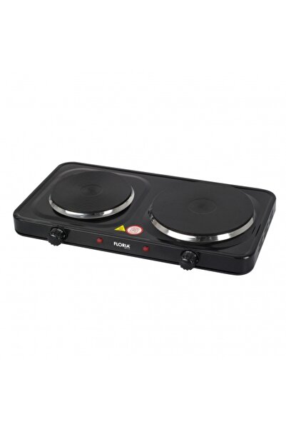 Floria Electric stove, dimensions 44 x 25 x 7 cm, black, with 2 burners and adjustable thermostat ZLN2844
