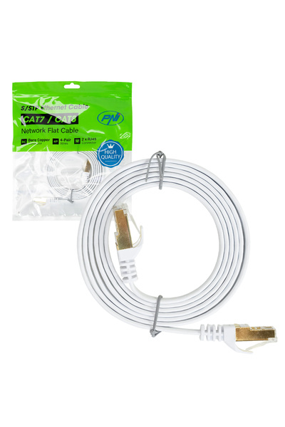 PNI Flat network cable S/STP CAT7 U7015W, Patch, 2 x RJ45, 4 pairs of wires, ...