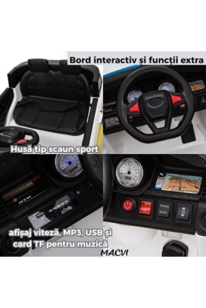 MACVI Macvi Electric Police Car for Children 12V with Remote Control, Lights and Sounds, Realistic Design 3-8 Years