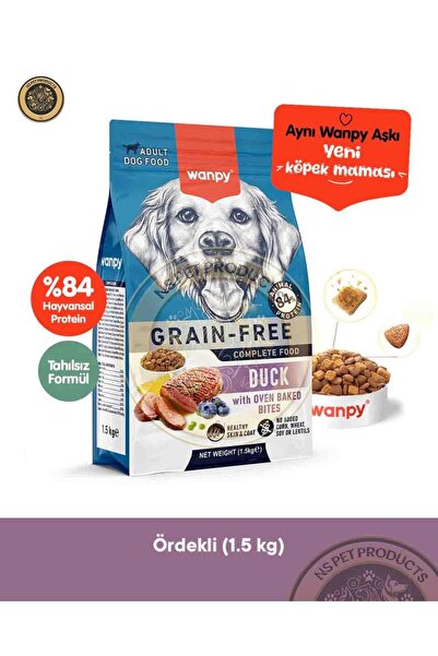Wanpy Tahılsız Ördek Etli Yetişkin Köpek Maması 1.5 kg