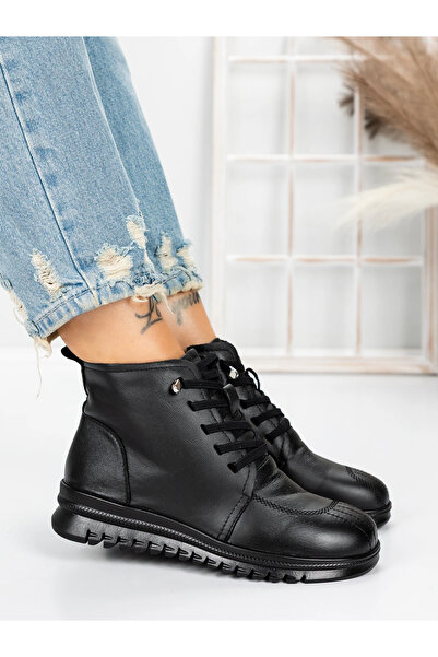 Pantoful Ghete Dama din piele naturala 5W50 Negru