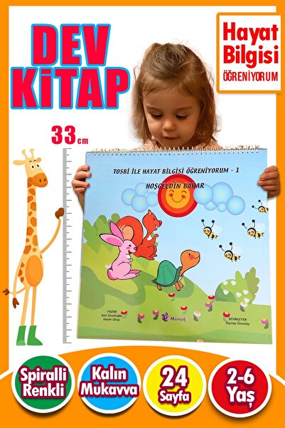 Harika Çocuk Yayınları 2 – 6 Yaş Tosbi ile Hayat Bilgisi Öğreniyorum 1 – Hoş geldin Bahar | Dev Eğitim Kitabı