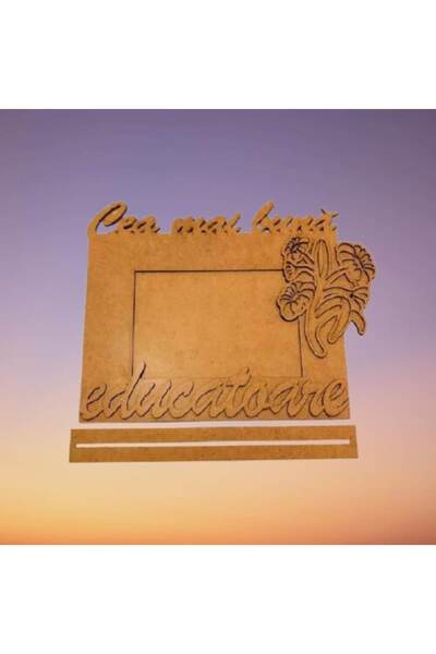 OEM MDF photo frame, message 'The best teacher', 27.2cm x 20.9cm