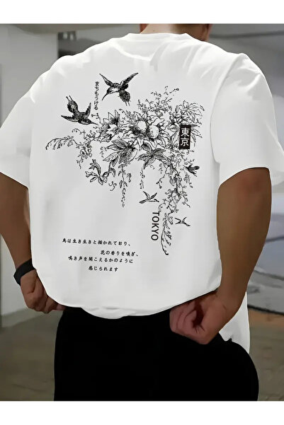 ACTIVE MODA -ПРИНТОВАНА БАВОВНЯНА ОВЕРСАЙЗ ФУТБОЛКА ВЕЛИКОГО РОЗМІРУ