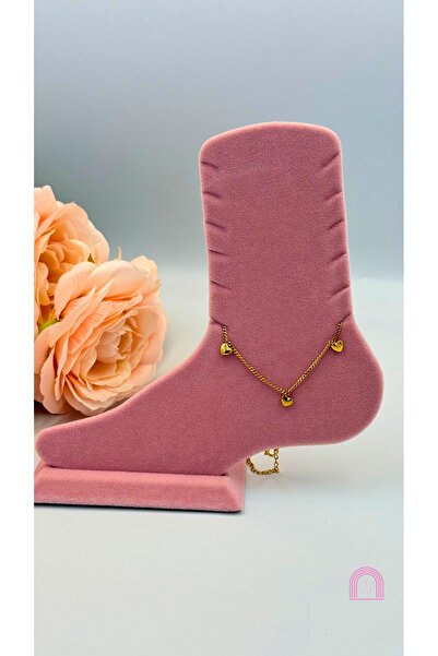 Moond Accessories Gold Anklet with Steel Heart Detail