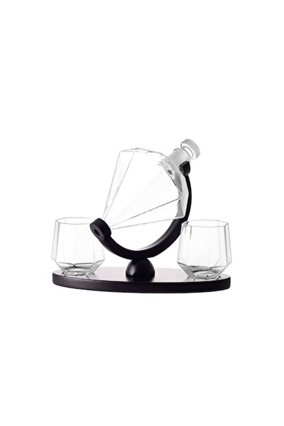 Doty Set de decantere Cullinan Diamond, 2 pahare, suport din lemn, 850 ml