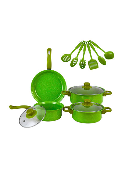 MACVI Macvi® 13 Piece Cooking Set, Pots with Lids, Non-Stick and Heat Resista...