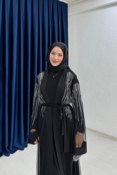 lurex moda Taşlı Abaya Takım