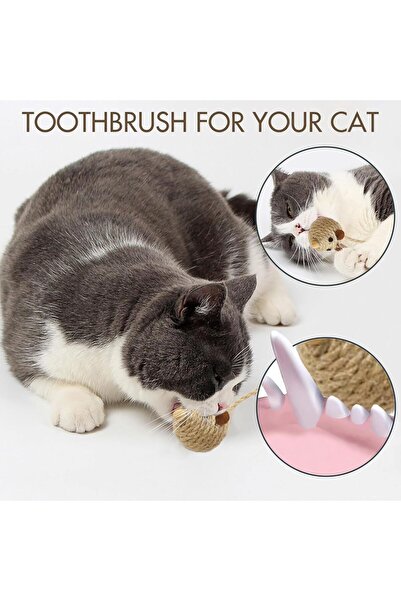 Saharaz Sisal Toys Cat Mouse Natural for Bored Indoor Cats,Mice Animals Toys (6Pcs,Sisal Mice Toys)