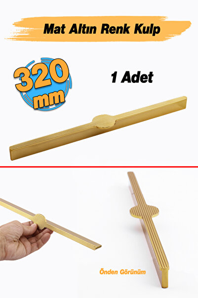 Badem10 Saral Смугаста матова золота металева ручка 320 мм 32 см Меблі Ящик К...