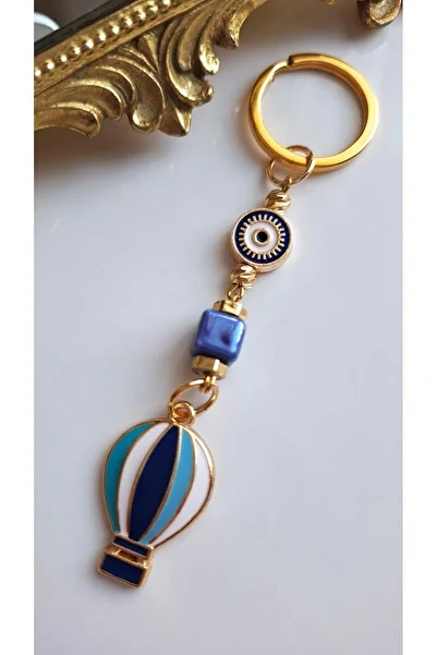 Svc Aksesuar Luxury Gift Statue of Liberty Navy Blue Balloon Keychain 10.5 cm