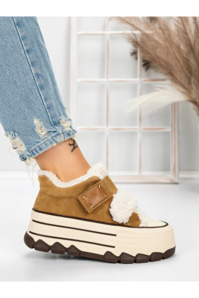 Pantoful Γυναικείες μπότες από γνήσιο δέρμα 5W53 Κίτρινες