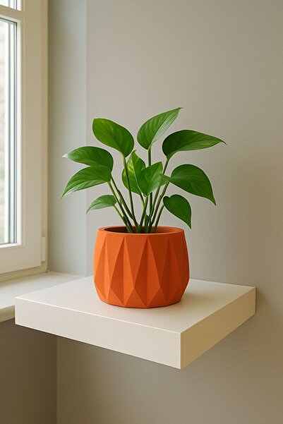 Lea Concept Edge Beton Saksı Terracota - El Yapımı - Dekoratif Saksı