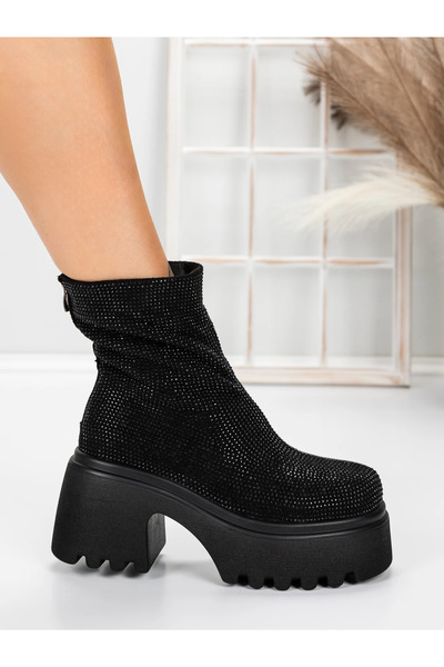 mei Ghete Dama cu Platforma 5WL77 Negru