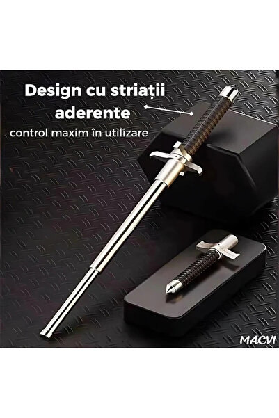 MACVI Macvi® telescopic stainless steel bat with non-slip handle and compact extendable mechanism