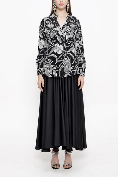 SOCIETA Siyah Bol kesim gömlek 10814