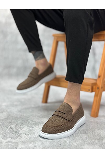 BOA BA0355 Кафяви класически мъжки обувки Corcik без връзки