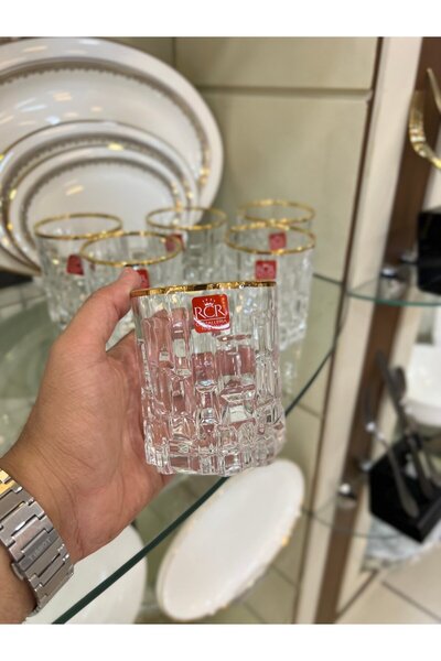 RCR Etna Altın Yaldızlı Su Bardak 6'ı 350ml