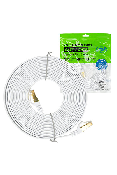 PNI Cablu de rețea plat S/STP CAT7 U7050W, 2 x RJ45, 5m