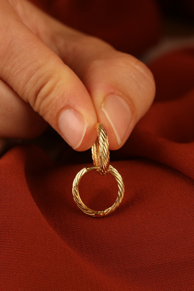 Çgk Çiğdem Gürel Kuyumculuk ÇGK 8 Ayar Altın Salyangoz Model Halka Küpe