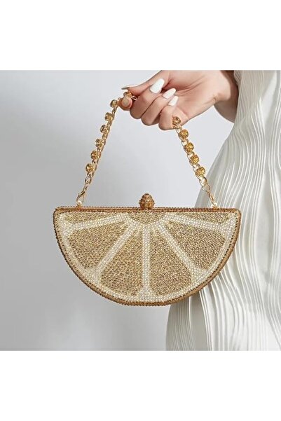Just Pretty Corner Elegant Golden Rhinestone Evening Clutch Bag with Removable Strap – Women’s Sparkling Handbag fo