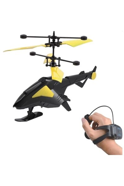 OEM Elicopter tip ceas Predator cu telecomandă, negru-verde-lime, LED, senzor IR