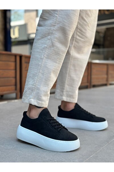 BOA LE11 Bağcıklı Erkek Yüksek Taban Siyah Süet Spor Ayakkabı