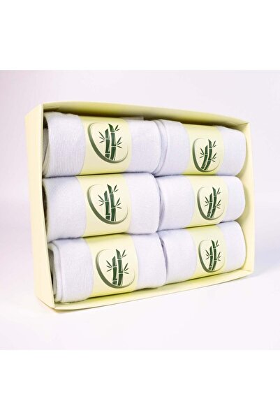 CARNAVAL SOCKS Set of 6 Premium Unisex Boxed White Bamboo Socks