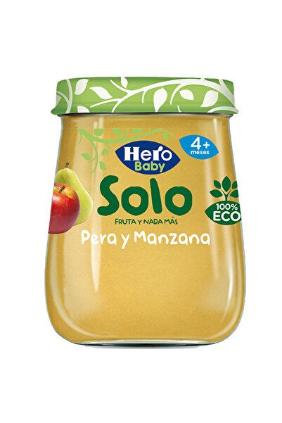 Hero Piure cu pere, banane si morcovi 100%Bio +4 luni Baby Solo 120g