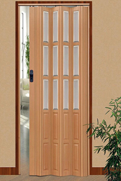 homenter Katlanır Camlı Kayın Akordiyon Kapı - 86x203 cm